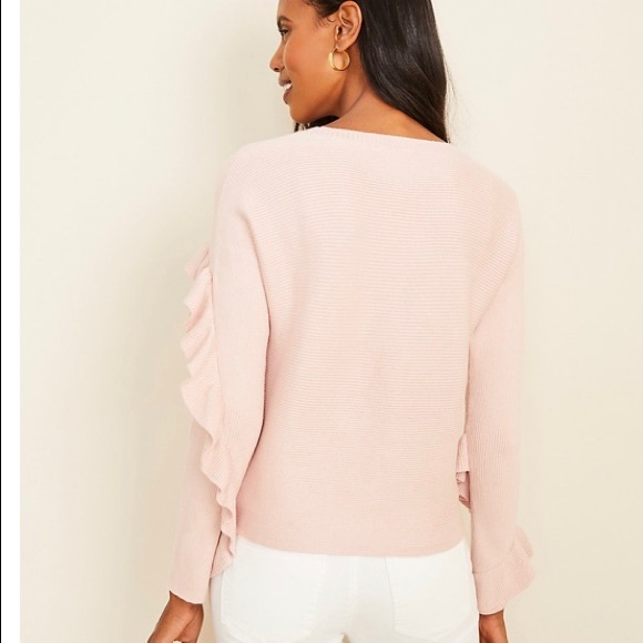 Ann taylor Ribbed Ruffle Sweater - Picture 3 of 8